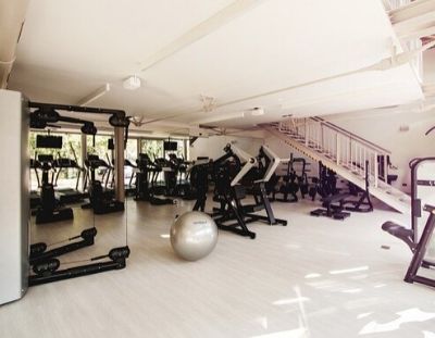 cleaning indoor fitness area